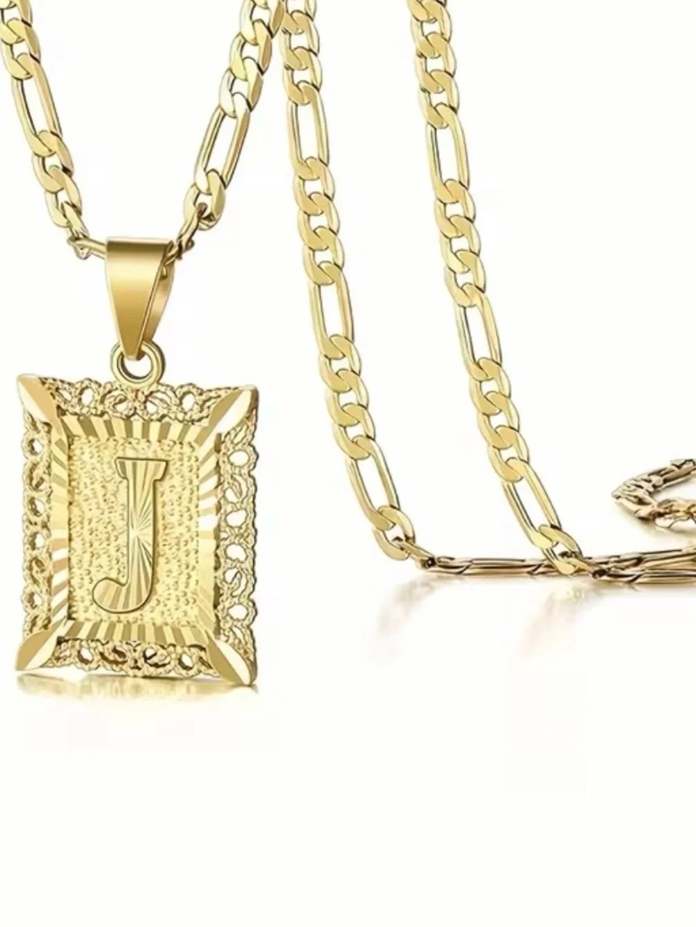Gold Initial Pendant Necklace Unisex